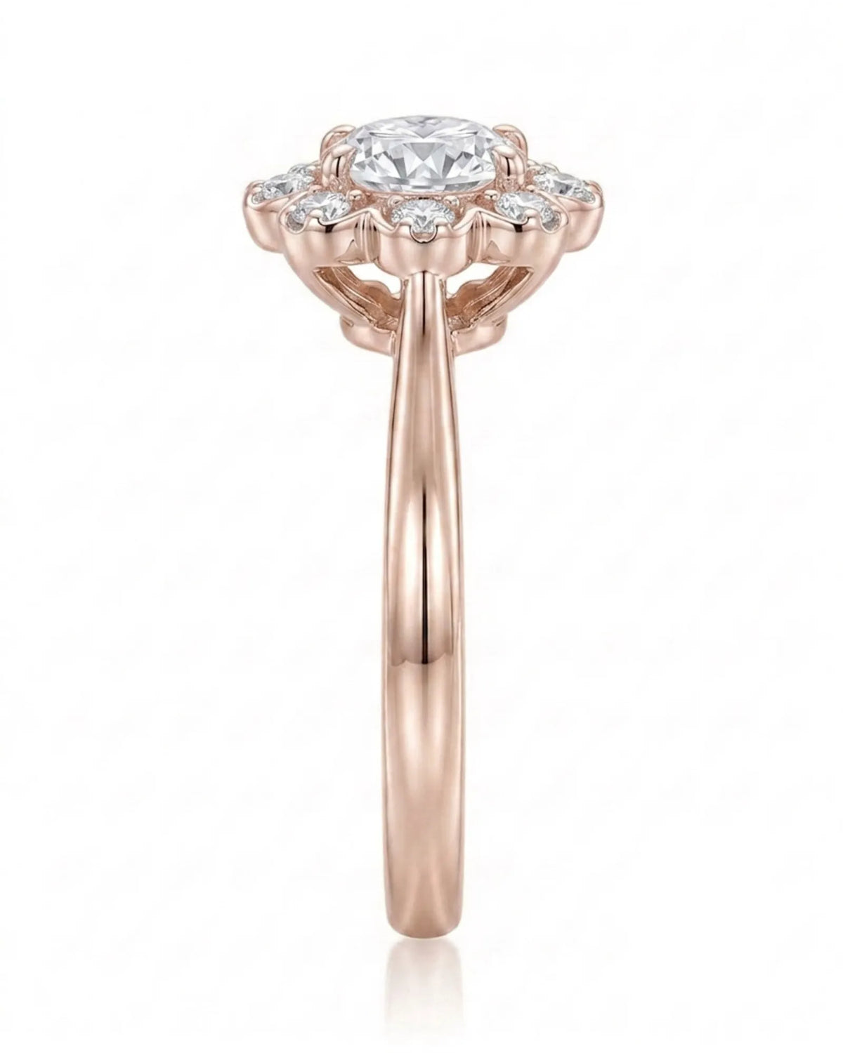 Celine – Natural Round Diamond Halo Engagement Ring