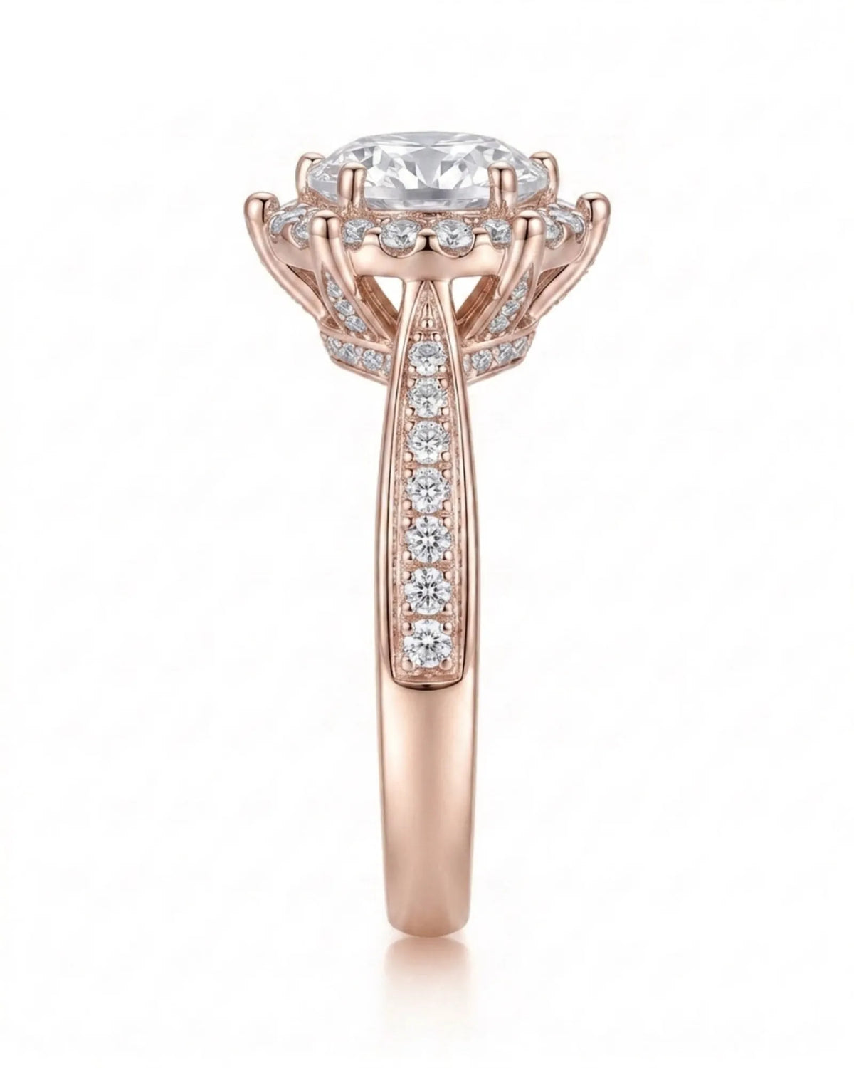 Yulisa – Eternal Flame Natural Round Diamond Halo Engagement Ring