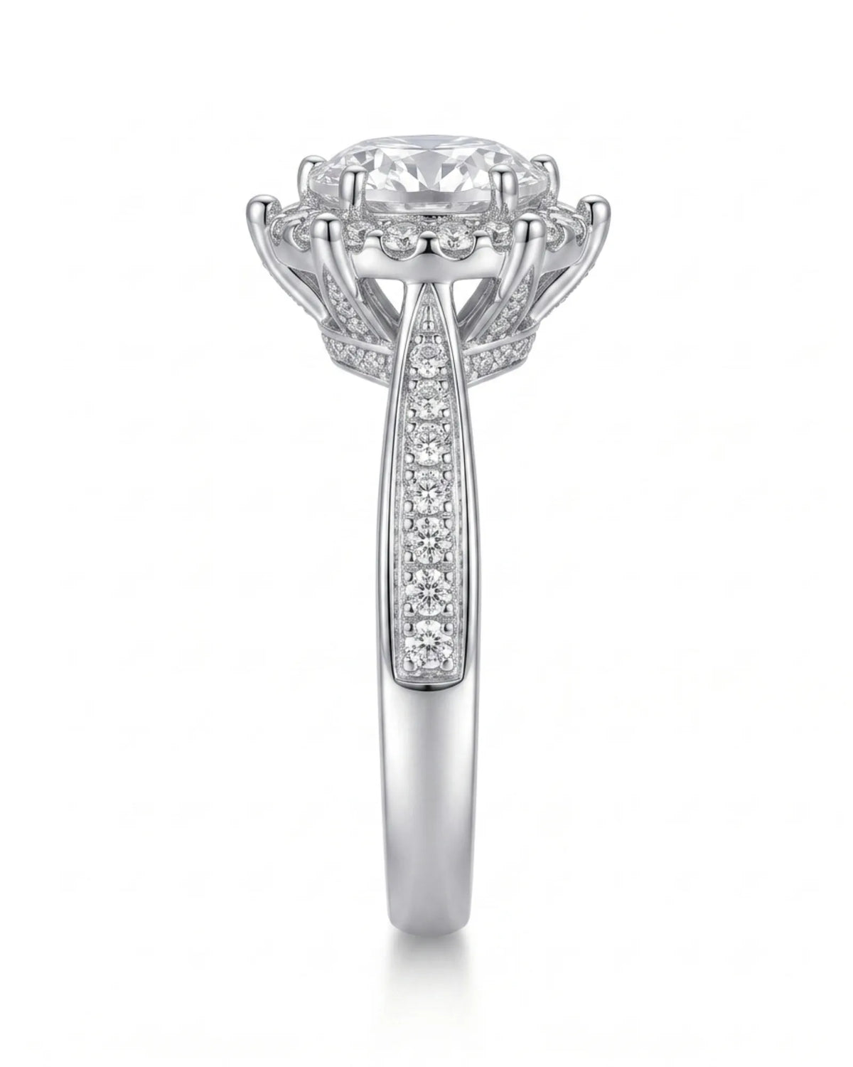 Yulisa – Eternal Flame Natural Round Diamond Halo Engagement Ring