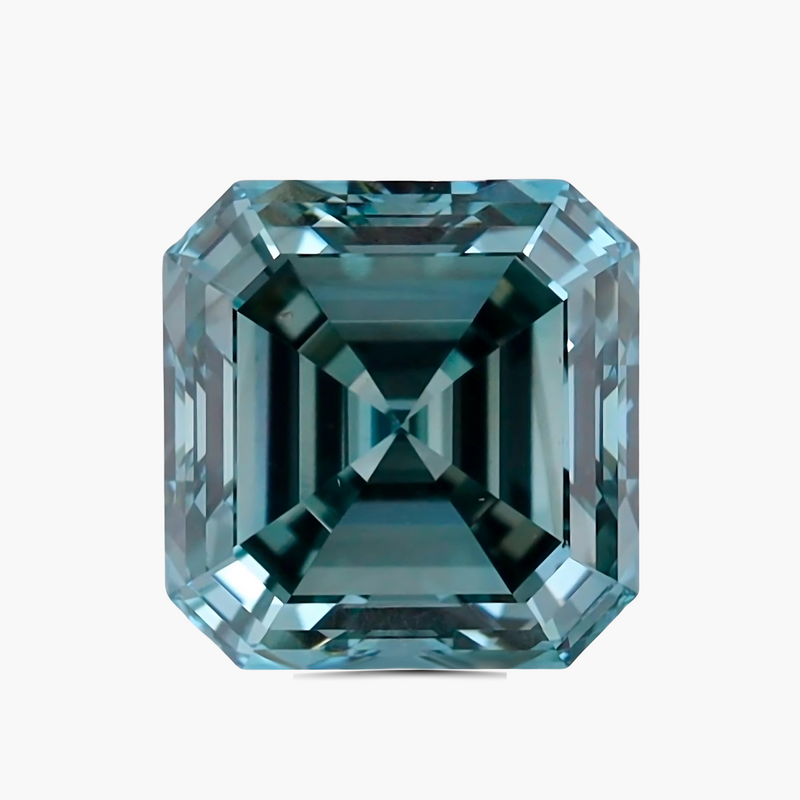 0.82 cts Square Cut Fancy Intense Blue Lab Diamond | IGI Certified