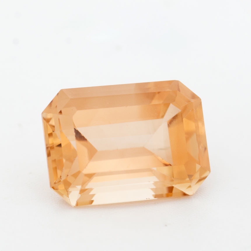 12.6 Carat Natural Imperial Topaz Gemstone | Emerald cut 10.9 × 15 mm