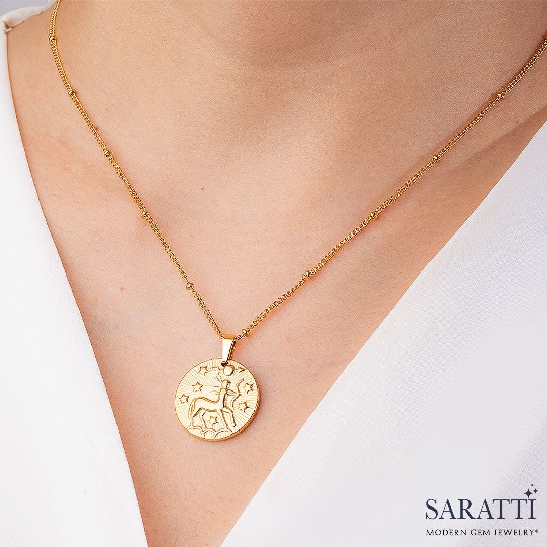 Sagittarius Necklace in 18K Yellow Gold | Saratti