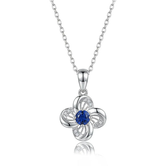 Samsara Bleu natural sapphire necklace front view | SARATTI