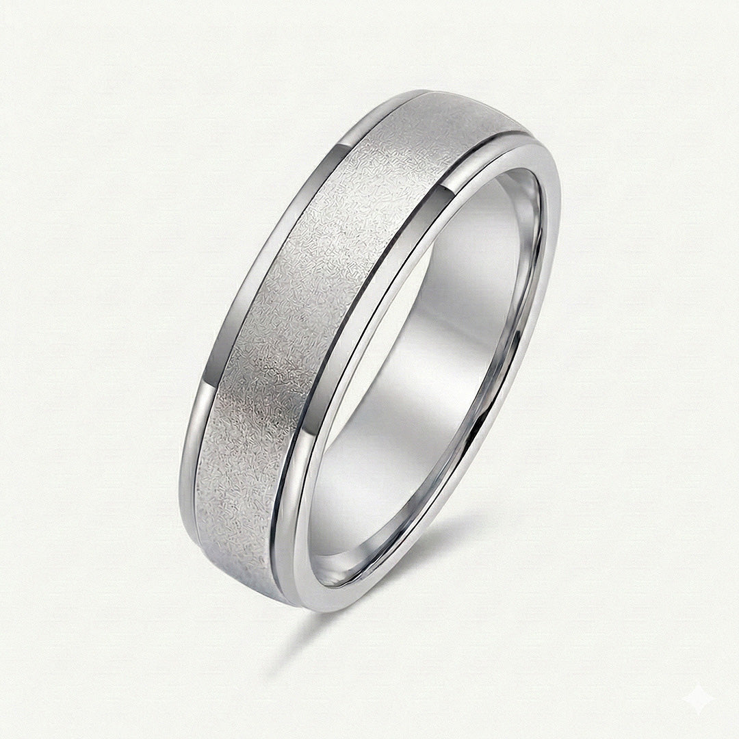 Two tone mens wedding band classic luxury ring in platinum | SARATTI