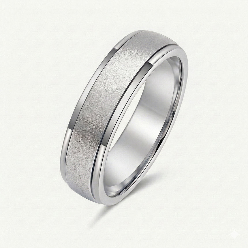 Two tone mens wedding band classic luxury ring in platinum | SARATTI