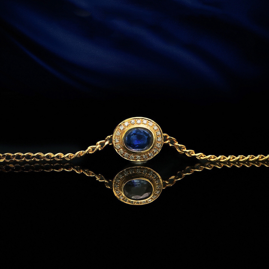Sapphire and Diamond Chain Bracelet in 18K Gold | SARATTI