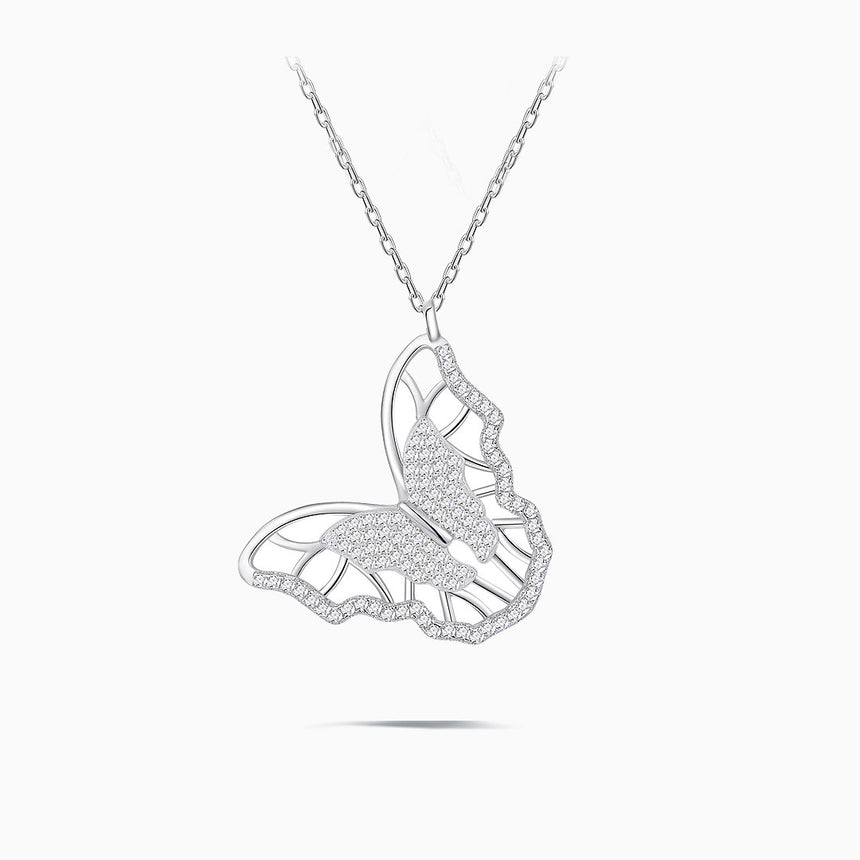 Butterfly Baron Silver Necklace | Saratti