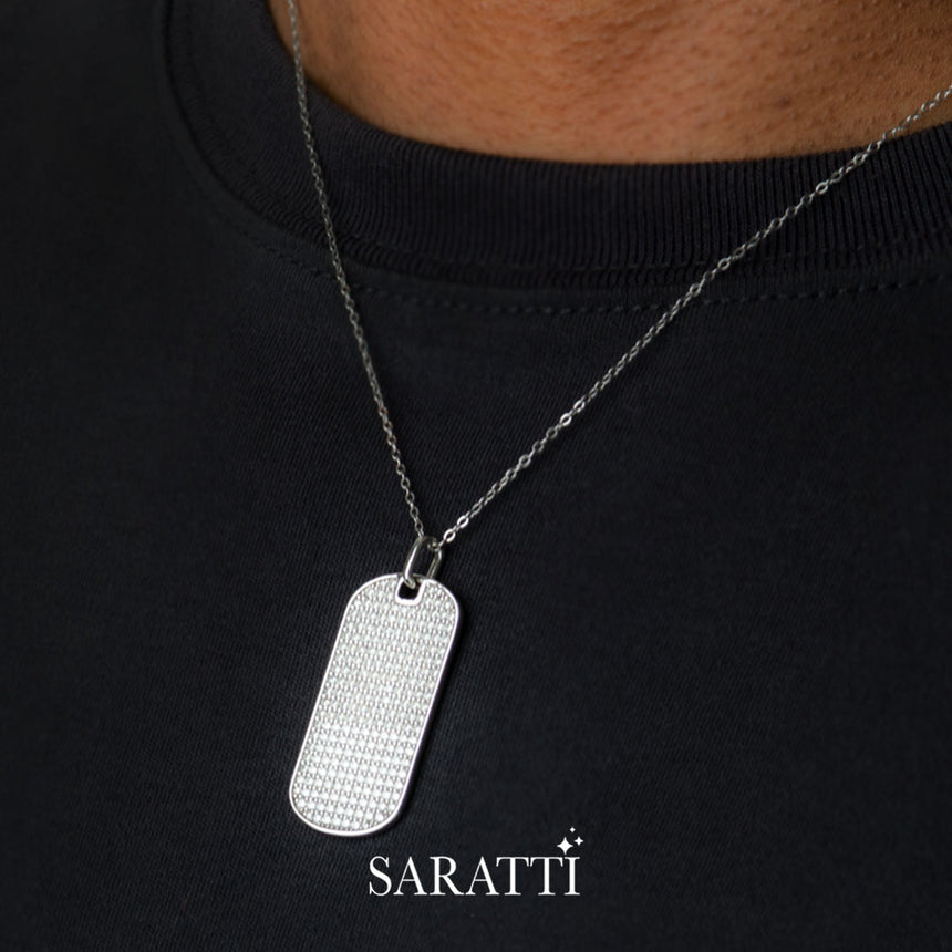 Diamond Pendant Necklace in 18K White Gold | Saratti Jewelry