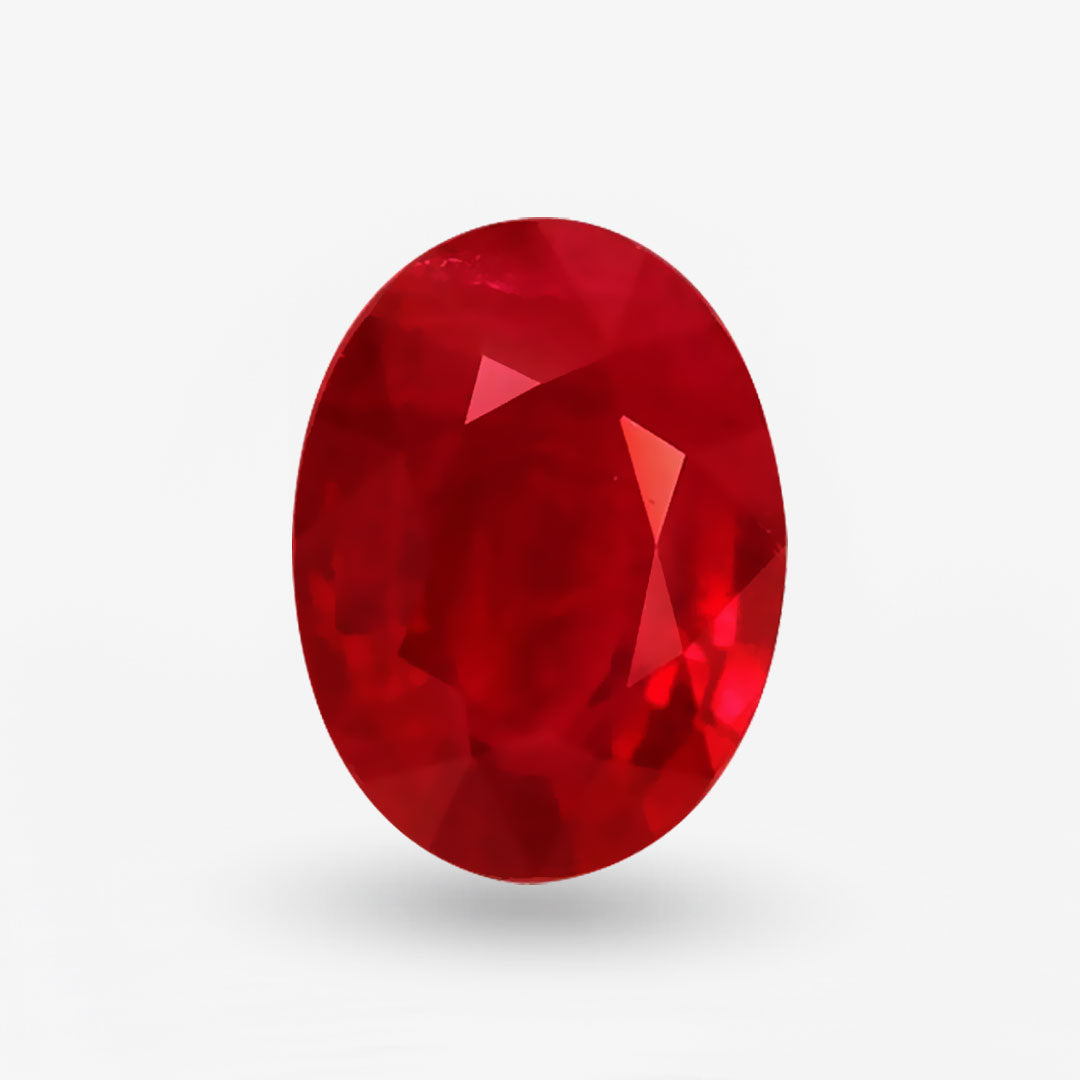 2.02-carat Oval Cut Unheated Vivid Red Ruby - GRS Certified