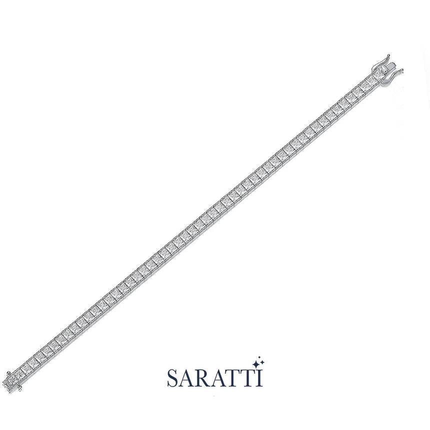 Long Tennis Bracelet in 925 Sterling Silver | Saratti Jewelry | Custom Jewelry