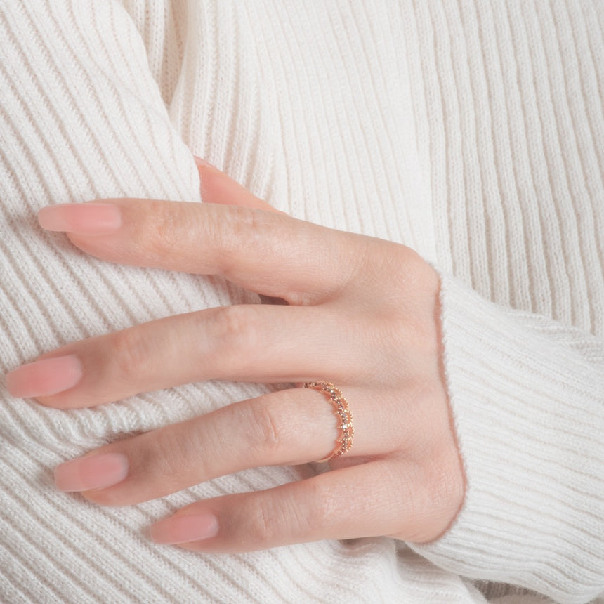 The Ember Tiara- Red Diamond Vintage-Inspired Yellow Gold Band