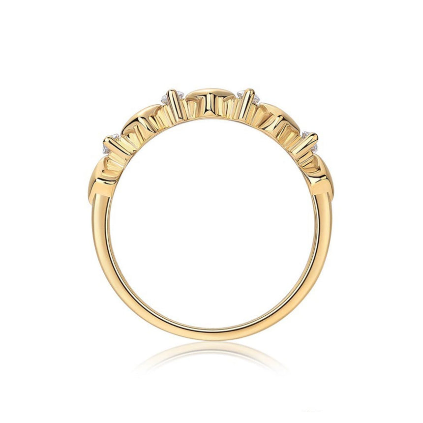 Heartbeat Mosaic: Vermeil 18K Gold Heart Diamond Band