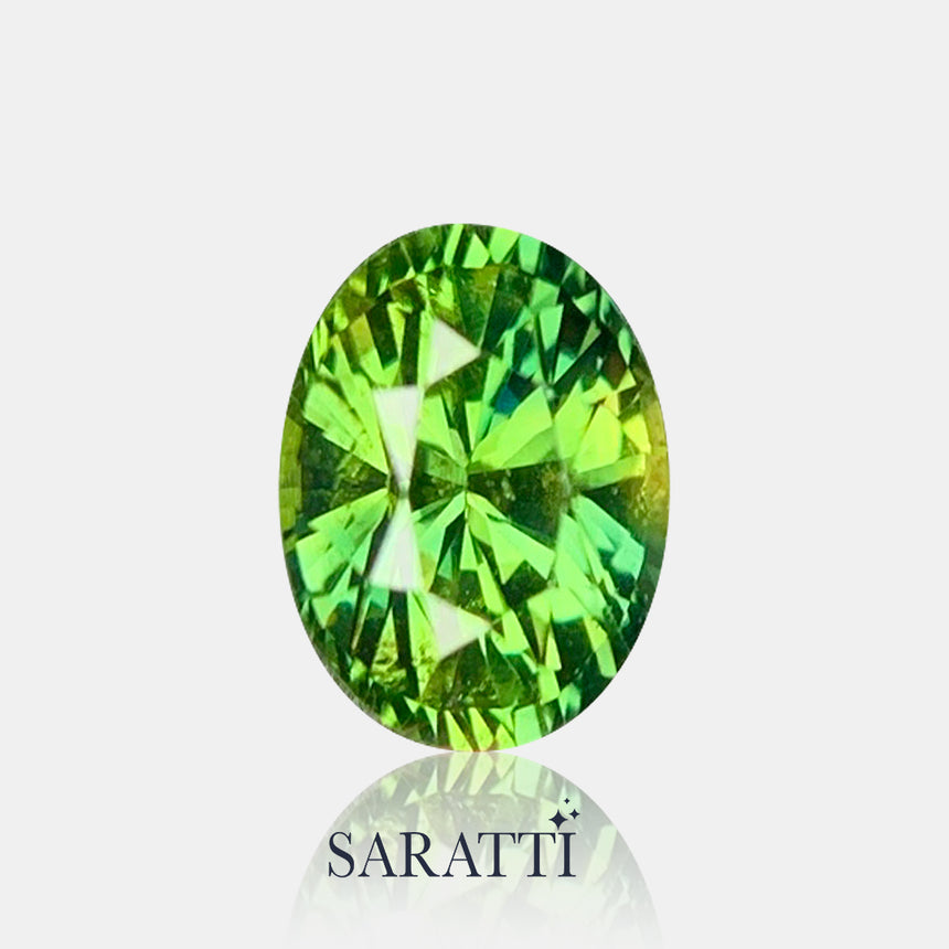 Side view oval sapphire 7.12 × 5.41 × 4.29 mm loose stone | SARATTI