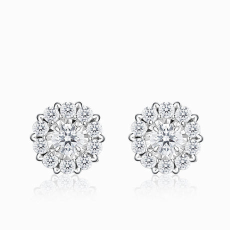 Diamond Stud Earrings Sale in 18K White Gold | Saratti