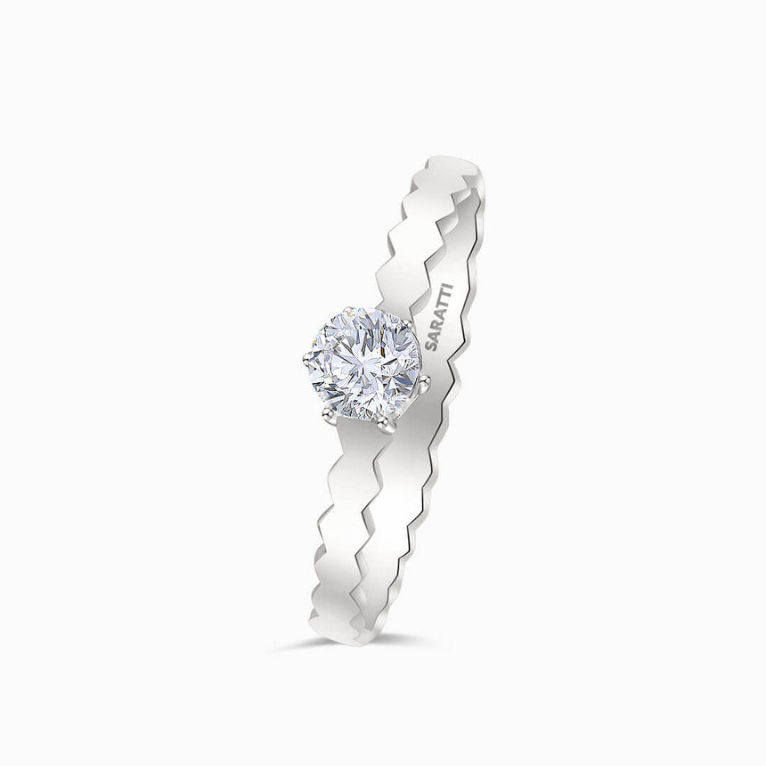 White Gold Anima Gemella Natural Diamond Engagement Ring | Saratti