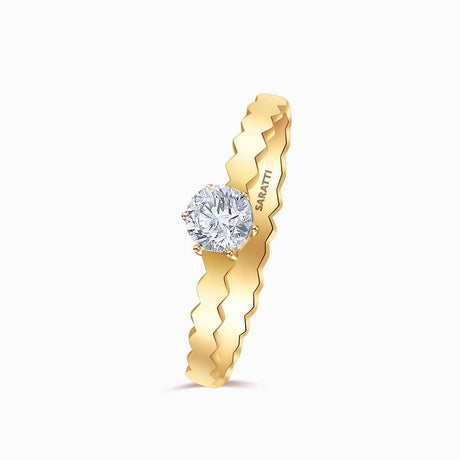 Yellow Gold Anima Gemella Natural Diamond Engagement Ring | Saratti