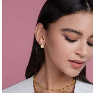 Orbit Gleam: Moissanite Gold Vermeil Sphere Studs