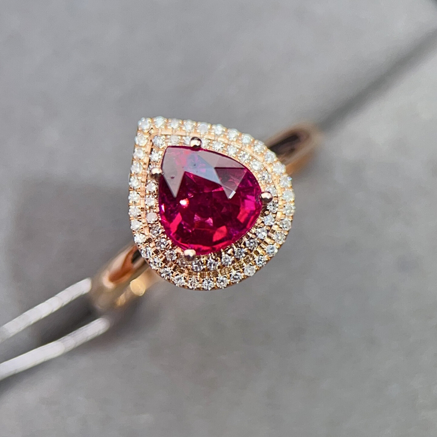 Vintage Inspired Tourmaline and Diamond Ring