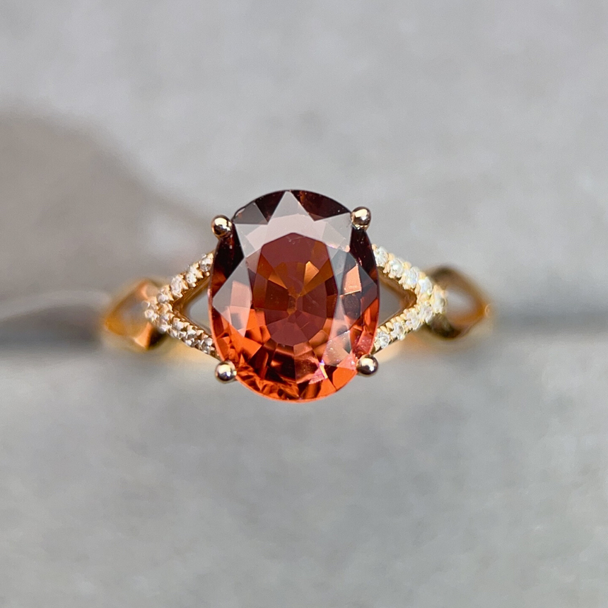 Art Deco Inspired Tourmaline Gold Ring