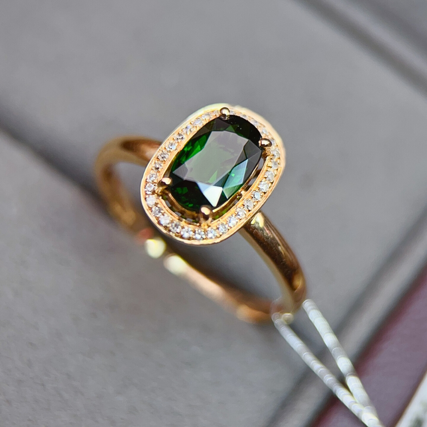 Luxury Oval Tourmaline Engagement Ring