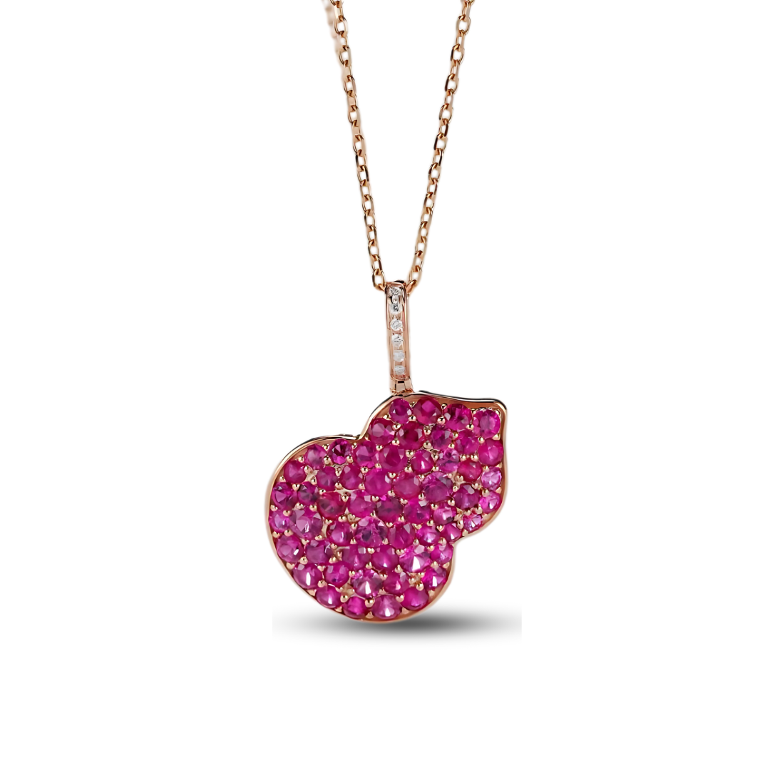 Ruby Apple Pendant Necklace