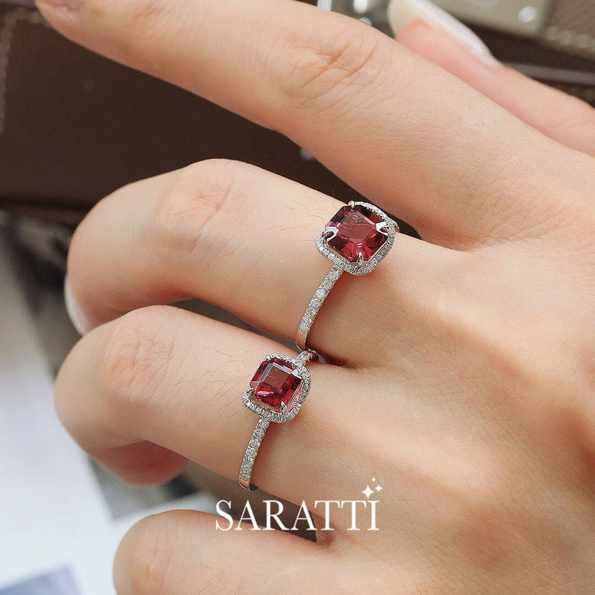 Regina Rouge Red Tourmaline and Diamond Ring