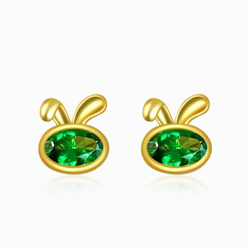 Tsavorite Bunny Stud Earrings | Saratti Fine Jewelry