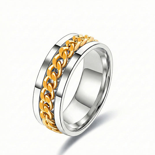 Two-Tone (18K Yellow Gold Cuban Links with White Gold Frame)