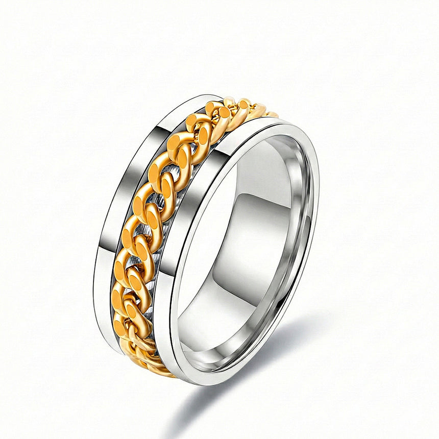 Two-Tone (18K Yellow Gold Cuban Links with White Gold Frame)