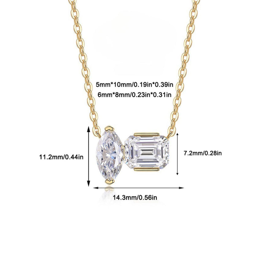 Two -Stone Moissanite Vermeil Necklace