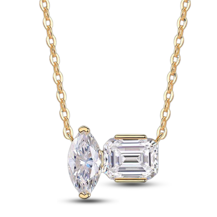 Two -Stone Moissanite Vermeil Necklace
