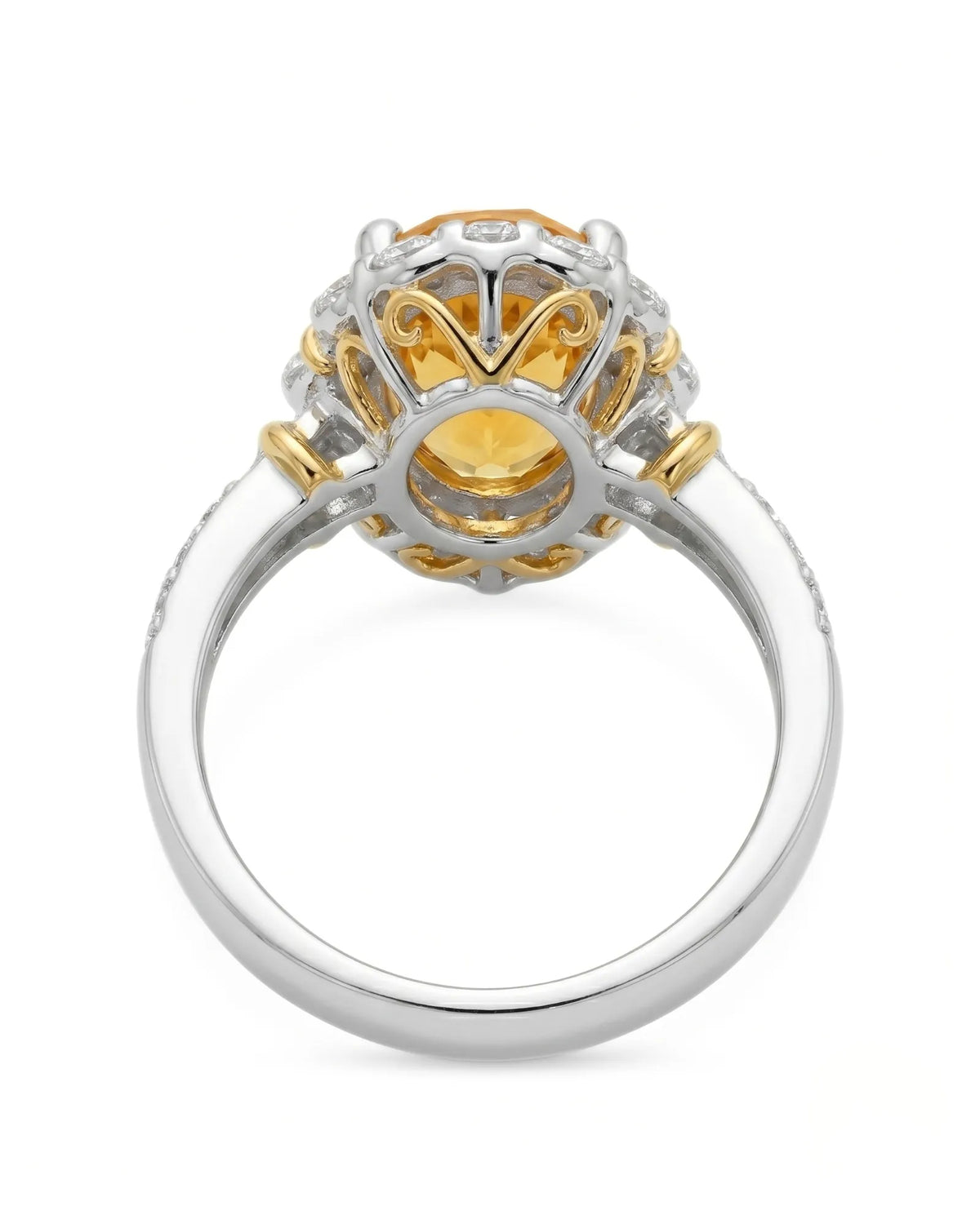 Two Tone Yellow Sapphire Ring -- SARATTI.