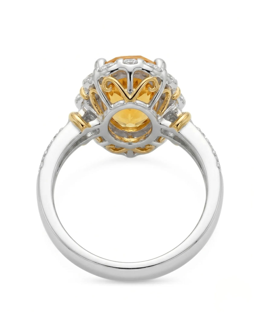 Two Tone Yellow Sapphire Ring -- SARATTI.