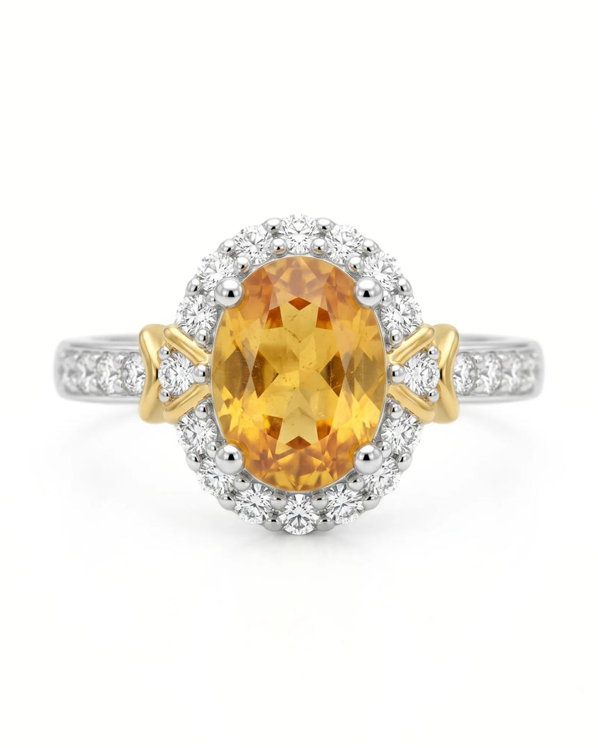 Two Tone Yellow Sapphire Ring -- SARATTI