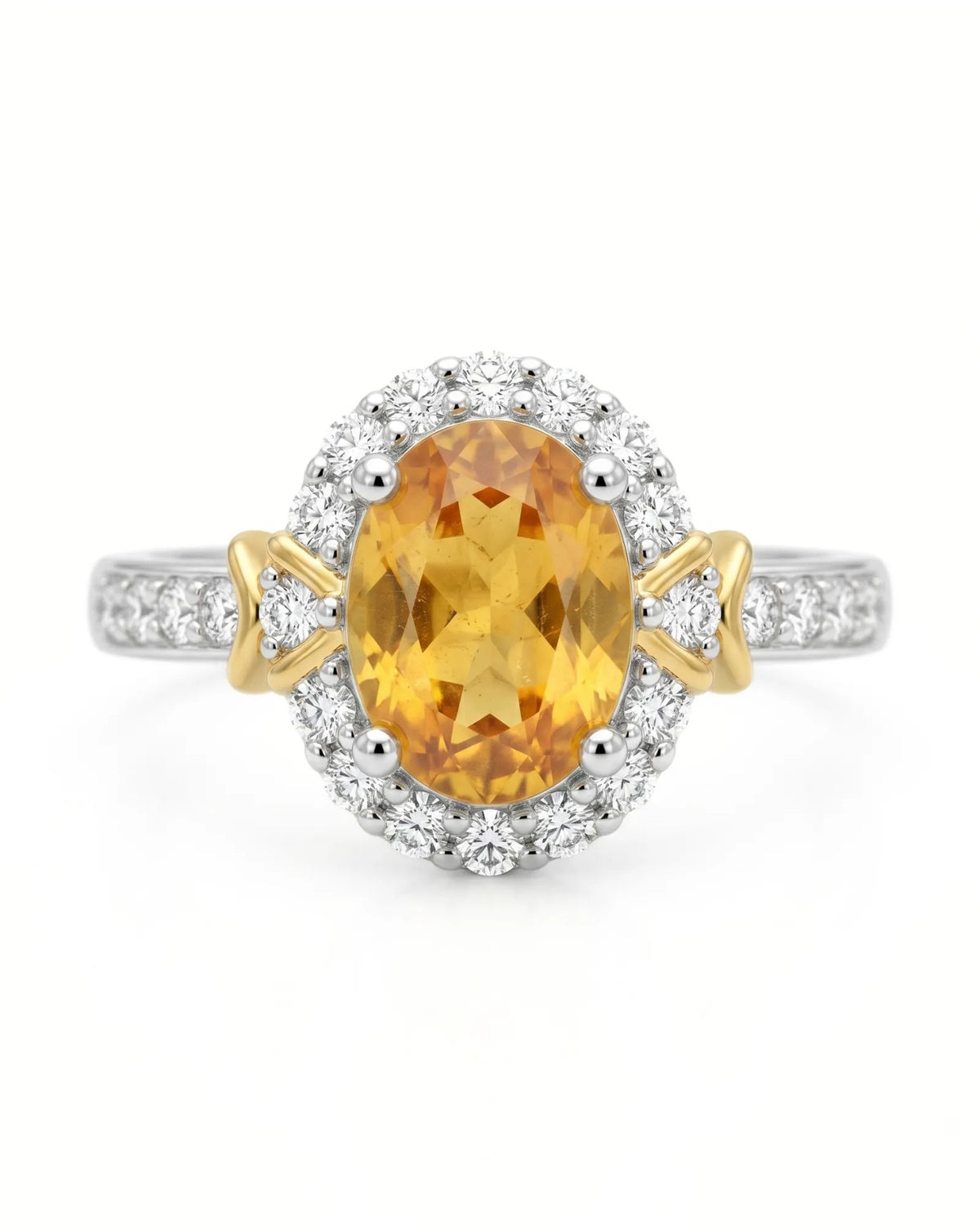 Two Tone Yellow Sapphire Ring -- SARATTI