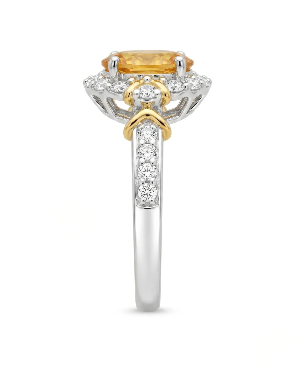 Two Tone Yellow Sapphire Ring | SARATTI