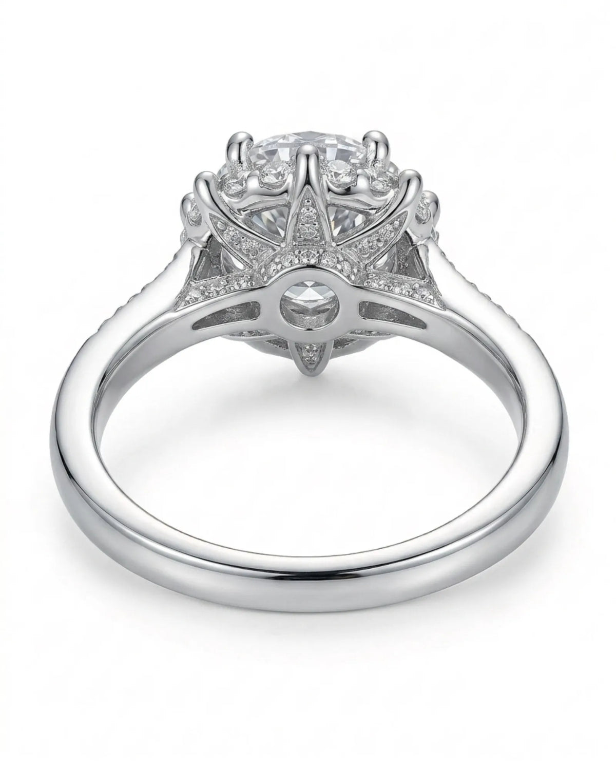 Yulisa – Eternal Flame Natural Round Diamond Halo Engagement Ring