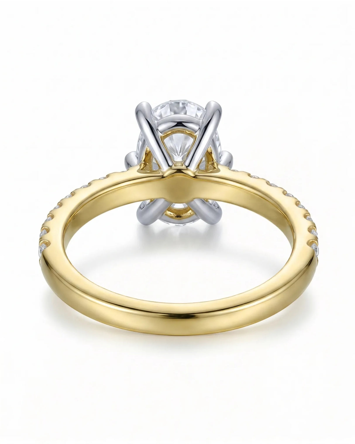 Jade – Natural Oval Diamond Six-Prong Pavé Engagement Ring