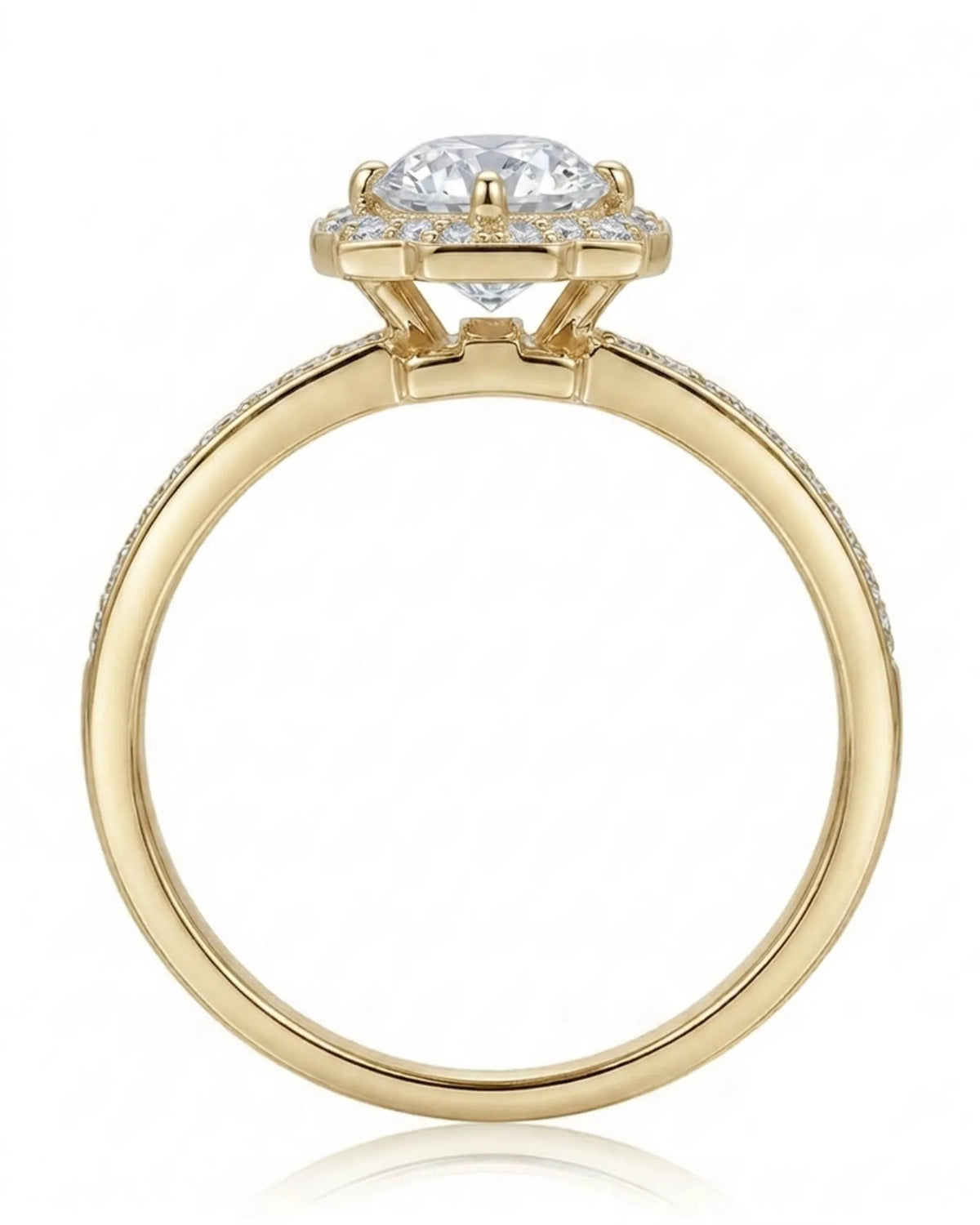 Elise – Natural Round Diamond Square Halo Engagement Ring