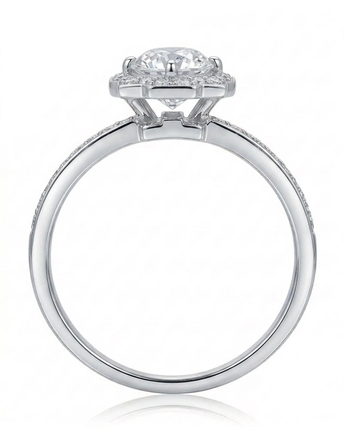 Elise – Natural Round Diamond Square Halo Engagement Ring