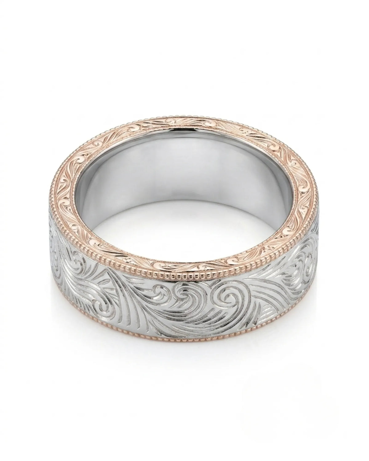 Vellum Aureus Art Nouveau Two Tone Men Ring
