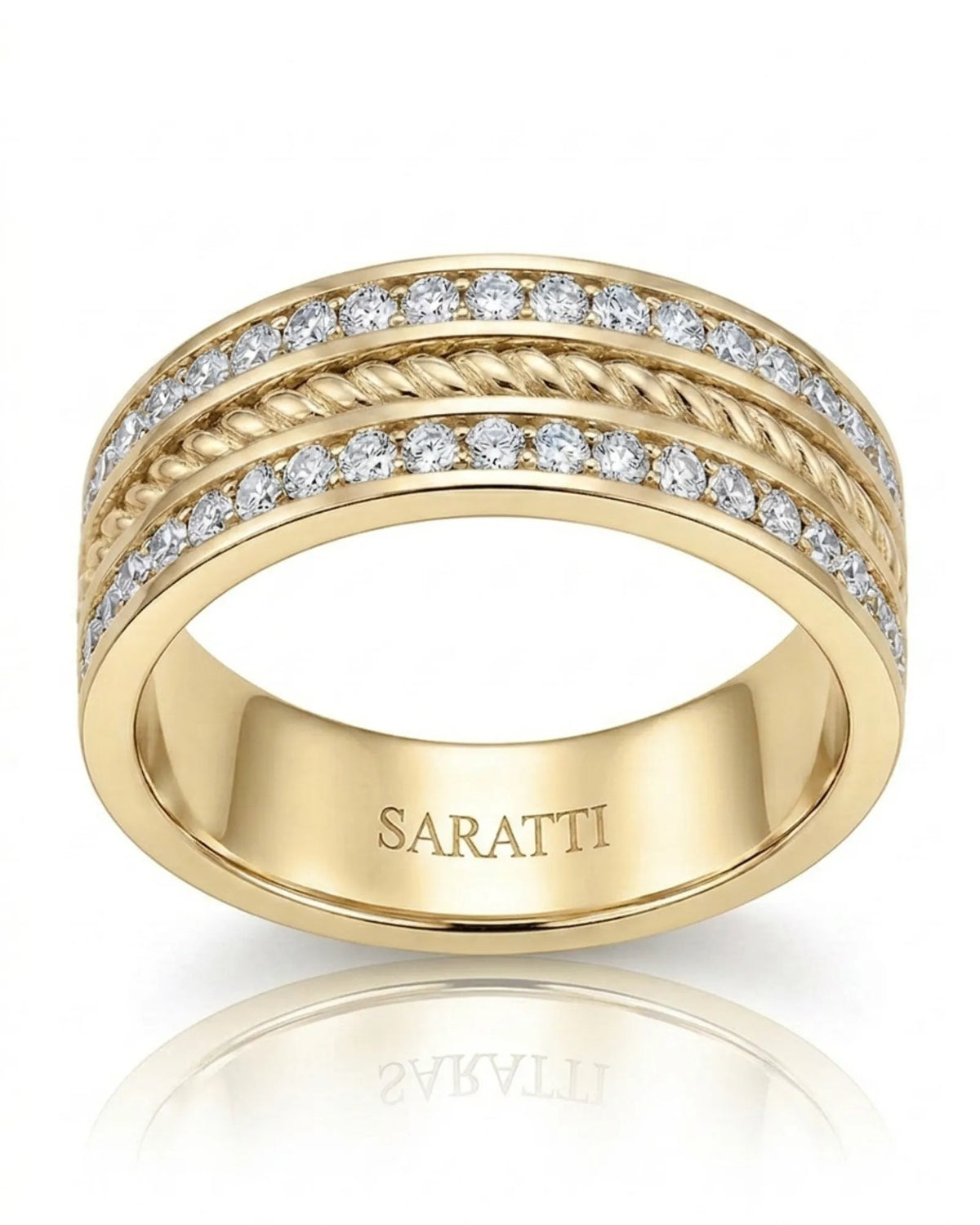 Aurelian Rope Diamond Wedding Band