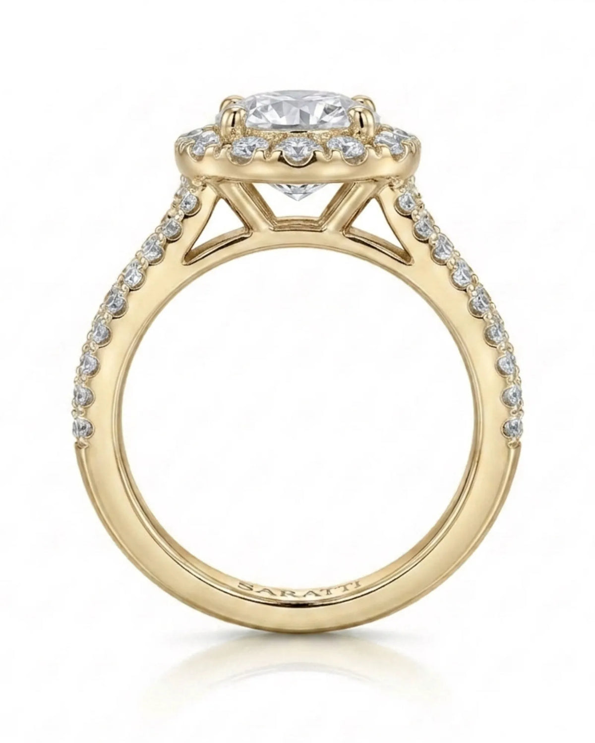 Yumi – Lumina Crown Natural Round Diamond Halo Engagement Ring