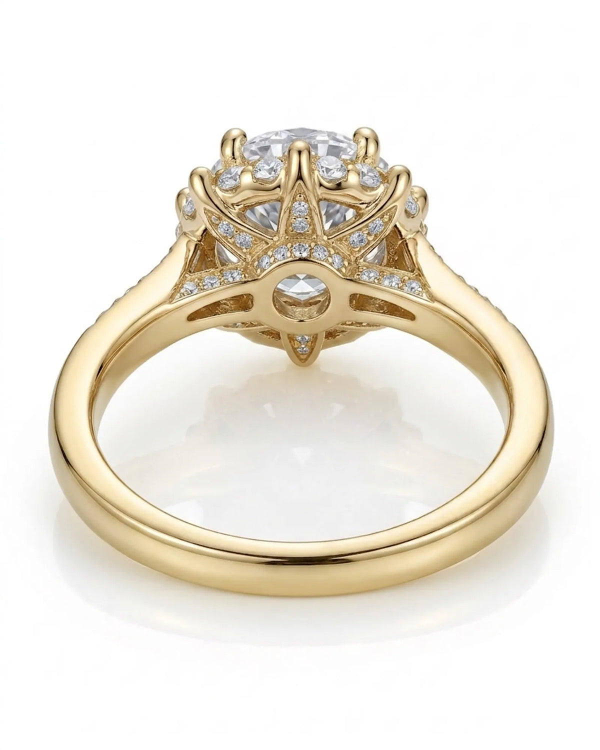 Yulisa – Eternal Flame Natural Round Diamond Halo Engagement Ring