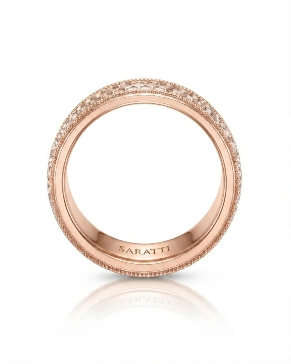 Aurelian Honeycomb wedding band, underside view 4 | SARATTI