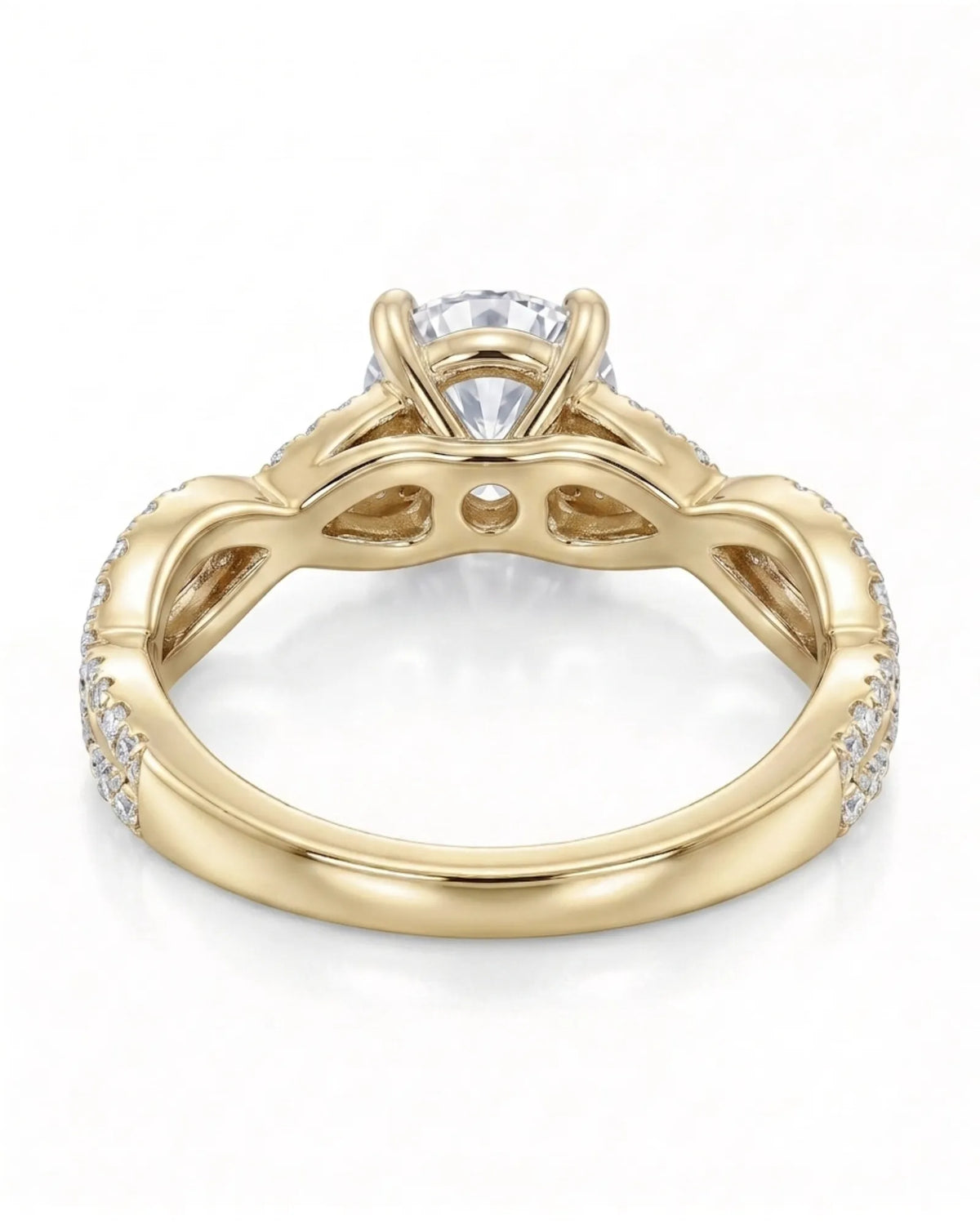 Donna – Natural Round Diamond Twisted-Shank Bridal Set