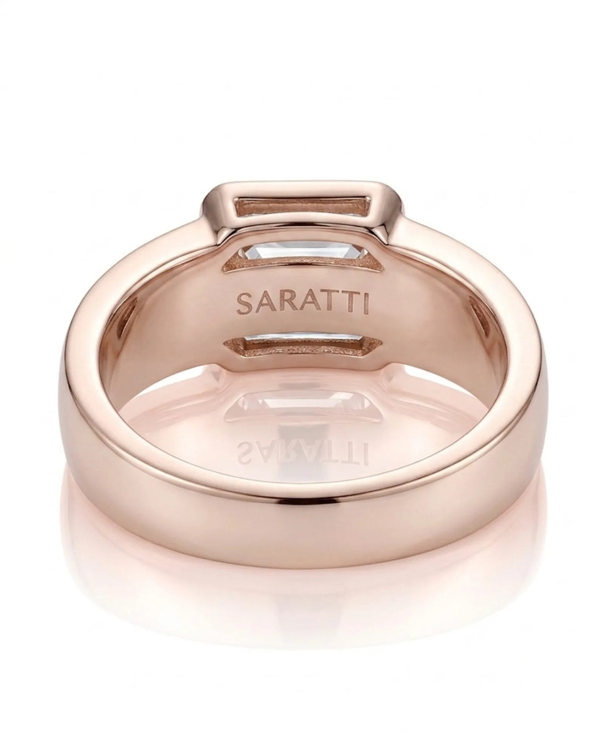 Regent Chevron Diamond signet ring, underside view 3 | SARATTI