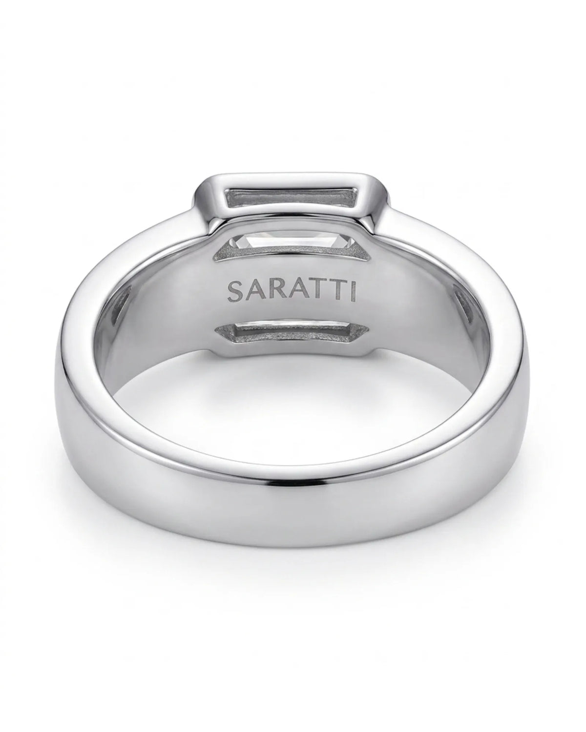 Regent Chevron Diamond signet ring, underside view 1 | SARATTI