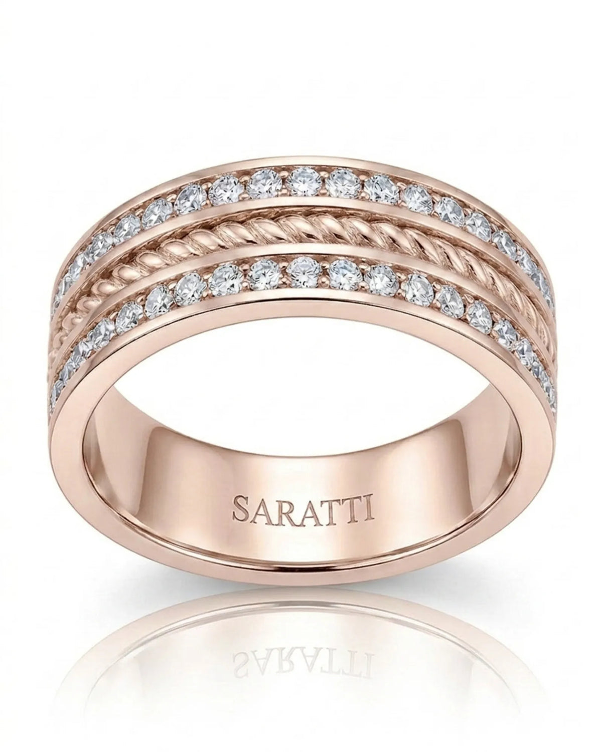 Aurelian Rope Diamond Wedding Band