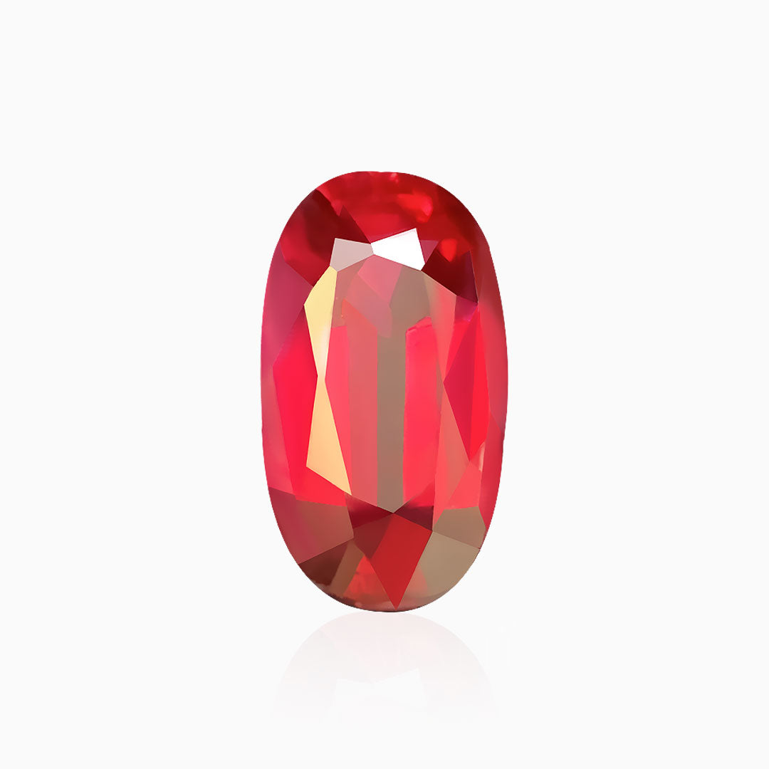 2.02 carats Oval Cut Unheated Vivid Red Ruby - AIGS Certified